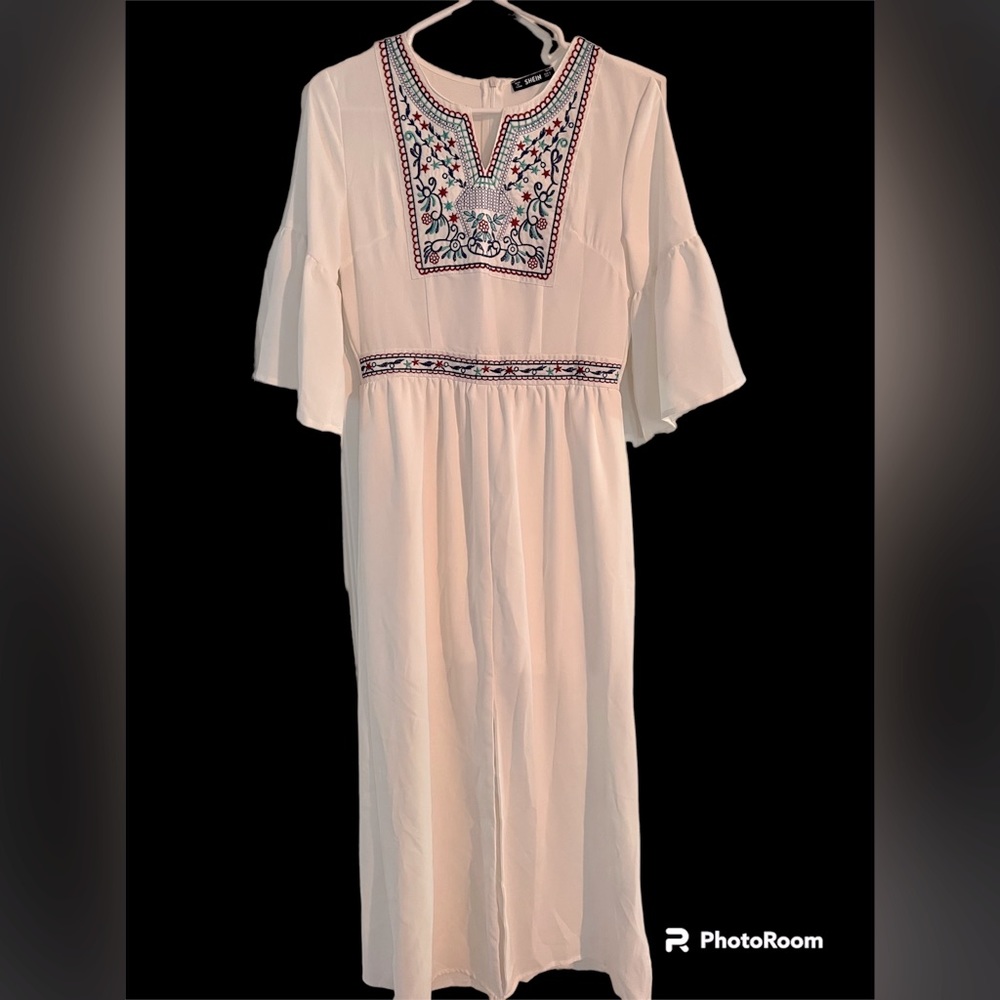 SHEIN white Grecian style dress